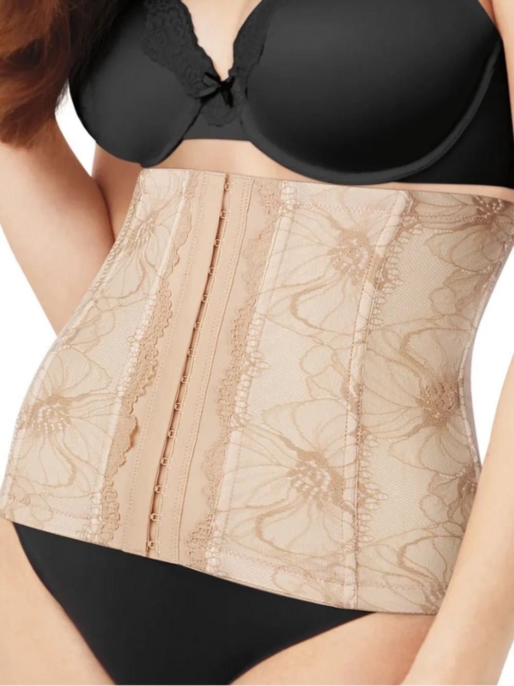 Maidenform Firm Control Lace Waist Cincher Shapewear Beige 2XL W82006